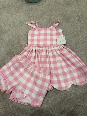Barbie inspired Pink Gingham Sundress & Shorts Set - Kids